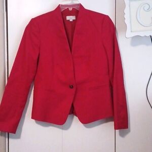 Ann Taylor, Red Collarless Suit Jacket, Sz. 6.